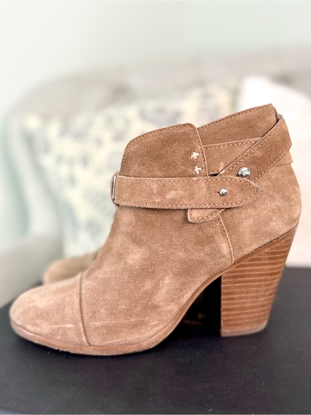 Rag & Bone Harrow Boots | Booties | Tan Suede - Size 37 - Picture 4 of 9